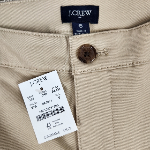 J. Crew Sailor Heritage High Waist Wide Leg Chino Pant Khaki Tan Smooth Cotton - Picture 3 of 10
